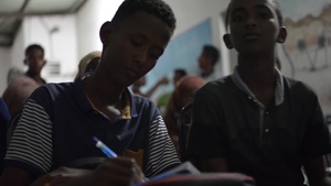 U.S. Soldiers Teach English to Local Djiboutian Children
