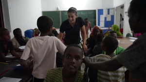 U.S. Soldiers Teach English to Local Djiboutian Children