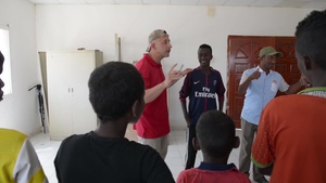 U.S. Soldiers Teach English to Local Djiboutian Children
