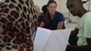 U.S. Soldiers Teach English to Local Djiboutian Children