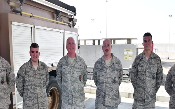 Final Four Greeting to the Jayhawks From Fire Fighters on ADAB