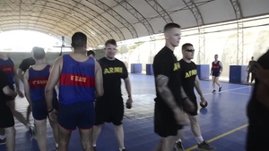 3/144th Infantry Soldiers Build Friendships with French Through Basketball