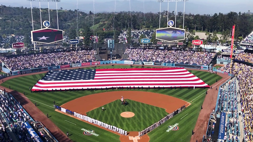 DVIDS Video Los Angeles Dodger's Receive Flyover from Vance Air
