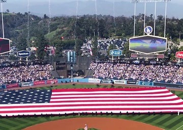 Los Angeles Dodger's Receive Flyover from Vance Air Force Base