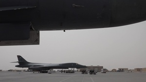 B-1 Arrival at Al Udeid Air Base Qatar