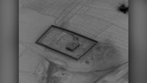 A U.S. F-16 strikes a Taliban narcotics production facility in Farah province