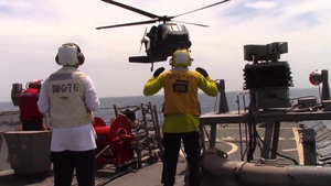 244th AHB and 1-126 GSAB sails onboard USS Higgins, conducts helicopter deck landing operations