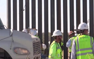 B-Roll: Santa Teresa Border Wall Replacement Project - First Panels