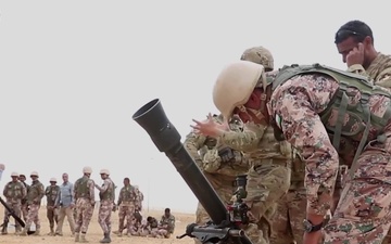 Task Force Spartan Soldiers and Jordan Armed Forces Train on Mortars during Jordan Operational Engagement Program
