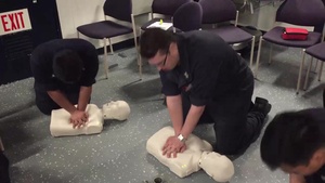 Sailors Aboard the USS Wasp Complete CPR Training