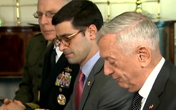 Mattis Welcomes Qatar Minister of State for Defense Affairs to the Pentagon