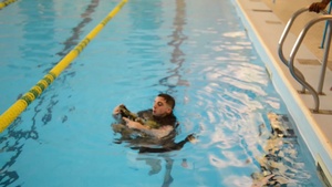 Capt Radoff describes  the USAG Benelux Best Warrior Competition at Swimming Pool
