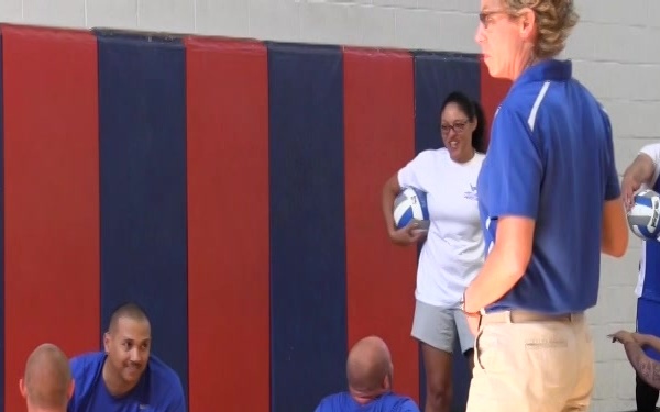 Warrior Games volleyball practice - spiking