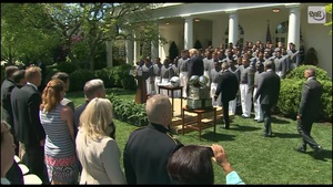 President Presents Trophy to Army Black Knights