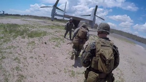 Marines rehearse TRAP with MV-22 Ospreys (B-Roll)