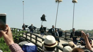 MCAS Iwakuni service members march in Kintai Bridge Festival (B-Roll)