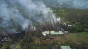 Kilauea Lava Flow aerial footage