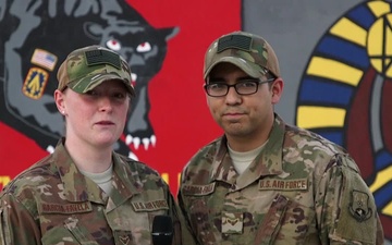 Airman First Class Lauren Garcia-Favela and U.S. Air Force Airman First Class Jonathan Garcia-Favela