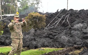 Hawaii's Governor tours National Guard efforts during volcanic activity on Hawaii Island