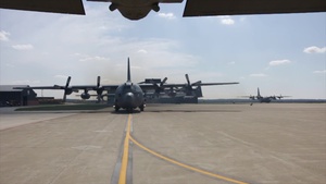 Five Ship Formation Flight at 179th Airlift Wing