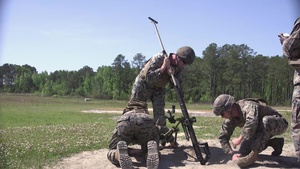 2nd MLG Marines fire mortars