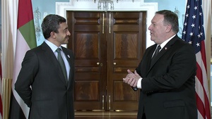 (Camera Spray) Secretary Pompeo Meets with United Arab Emirates Foreign Minister Sheikh Abdullah bin Zayed Al Nahyan