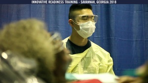 Hospital Navy Corpsman Alexander Tran leads the way as the Site Training NCOIC at Savannah State Innovative Readiness Training