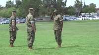 Sgt. Maj. Kasal passes on the sword of office