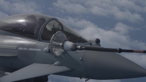 RAF Voyager Refuels RAF Typhoon
