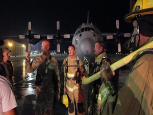 Al Udeid firefighters response training heats up