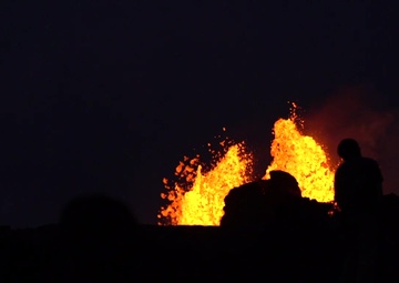Hawaii National Guard conducts media escorts to view lava.