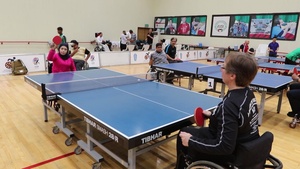 Task Force Spartan Soldiers and Kuwaiti Wheelchair Athletes Compete