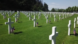 Establishing aerial shots from the Aisne-Marne and Oise-Aisne American Cemeteries