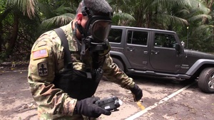 Hawaii Soldiers monitor air quality during Hawaii lava flow