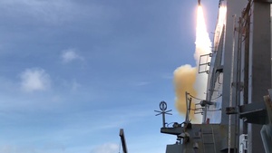 USS The Sullivans Launches Standard Missile 2