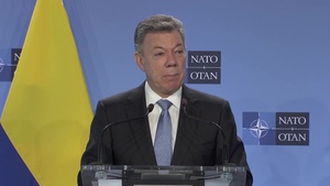 Visit to NATO by the President of Colombia, Joint Press Point