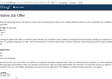 USAStaffing Onboarding: Accept a tentative job offer