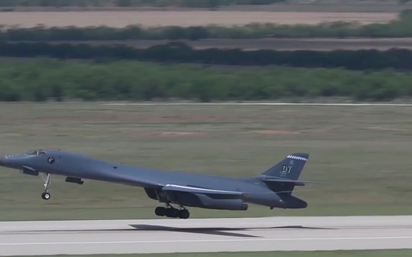 B-1B Lancer and B-2 Bomber Perform Flyovers