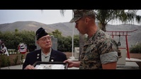 Retired CWO4 Hershel "Woody" Williams visits 62 Area Memorial Garden