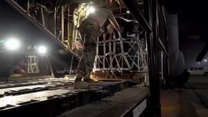 C-130 performs Operation Roundup airdrop