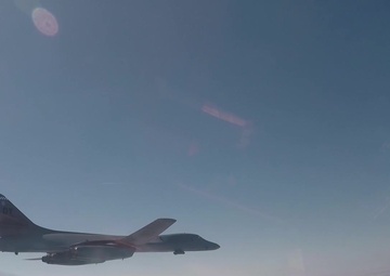 BALTOPS B-1 Taxi, Takeoff, In-Flight Navy Mine Drop &amp; Landing B-Roll