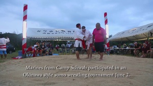Marines participate in sumo wrestling tournament in Henoko