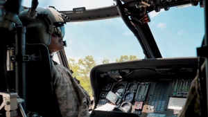 U.S. Army Airborne Rangers conduct water jump