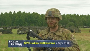 Lithuanian U.S. Soldier returns home during Saber Strike 18