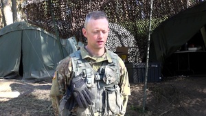 Army Reserve soldier speaks about bridging operations during Saber Strike 18.