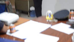 (B-Roll) Civil Affairs Team meet with the Chief of Police