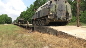 Arkansas National Guard Load Artillery Onto Trains From Transport To Camp Guernsey