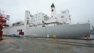 USNS Mercy Departs Yokosuka (B-Roll)