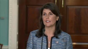 Secretary of State Mike Pompeo and UN Ambassador Nikki Haley joint press availability, at the Department of State