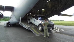 Coast Guard and Alaska Air National Guard load C-17 Globemaster III with equipment in support of Arctic Shield 2018